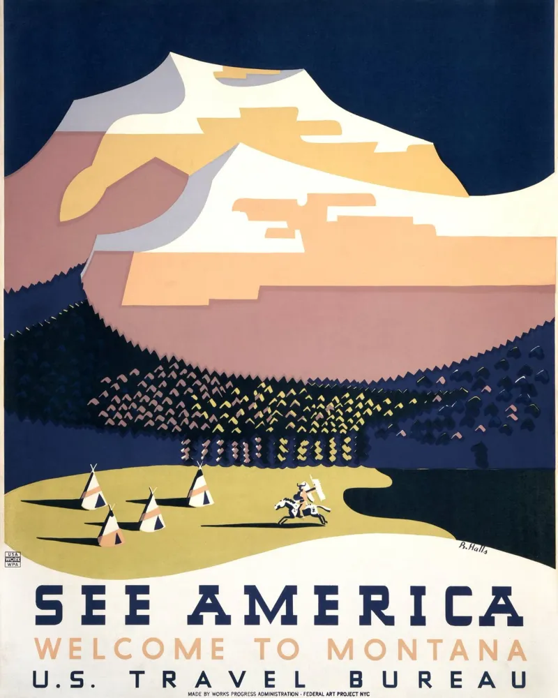 Vintage Montana WPA Poster Art Deco Art Print poster da homdeco