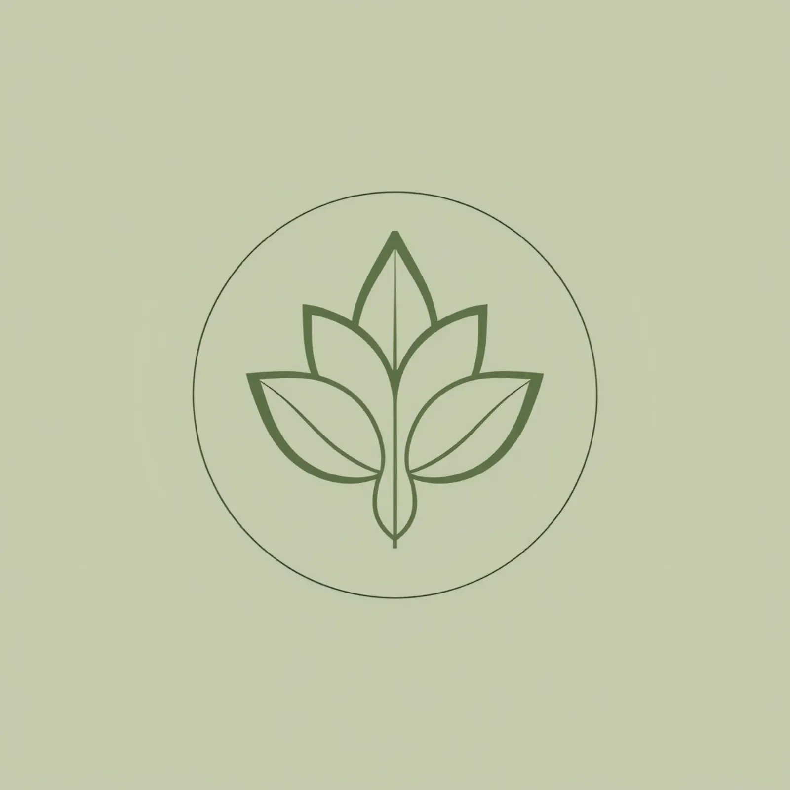 Contorno di foglie stilizzate nella combinazione di colori verde cerchio poster da DesignDoodle