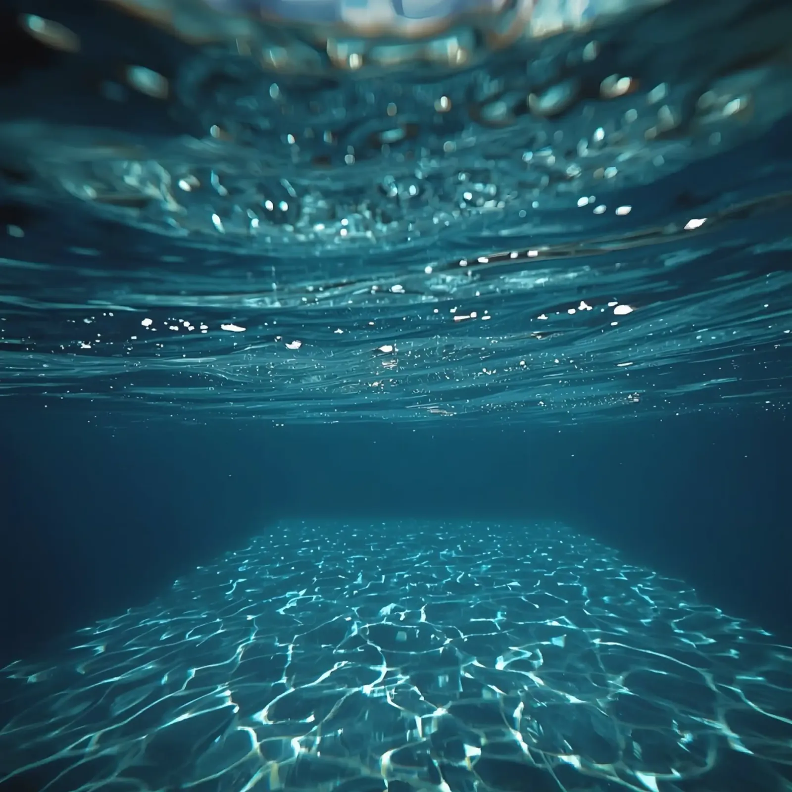 Underwater View of Water Surface and Bottom with Light canvas by DesignDoodle