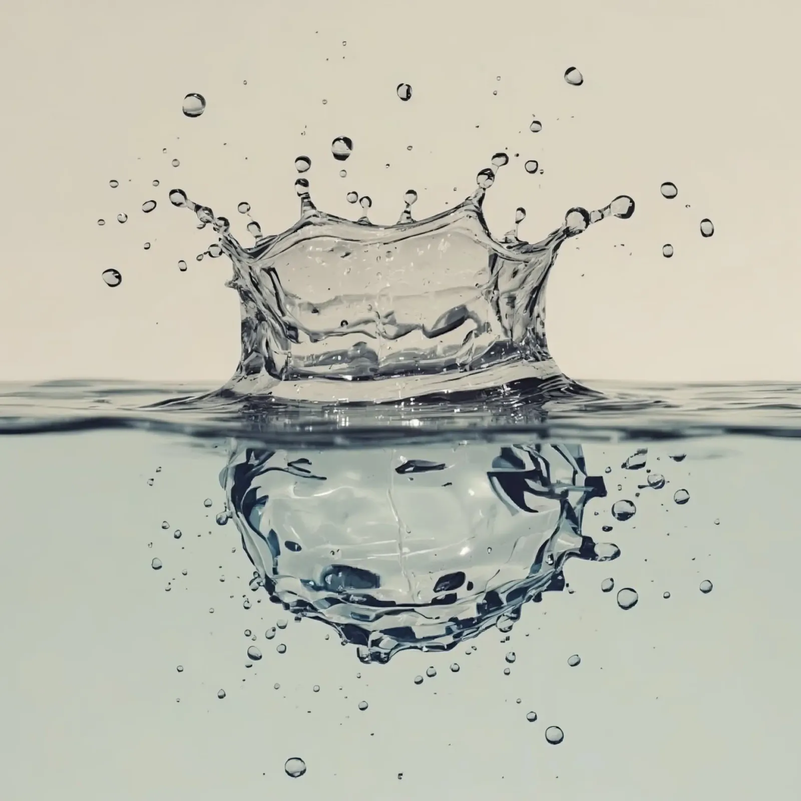 Corona a schizzi d'acqua con riflessi e gocce poster da DesignDoodle