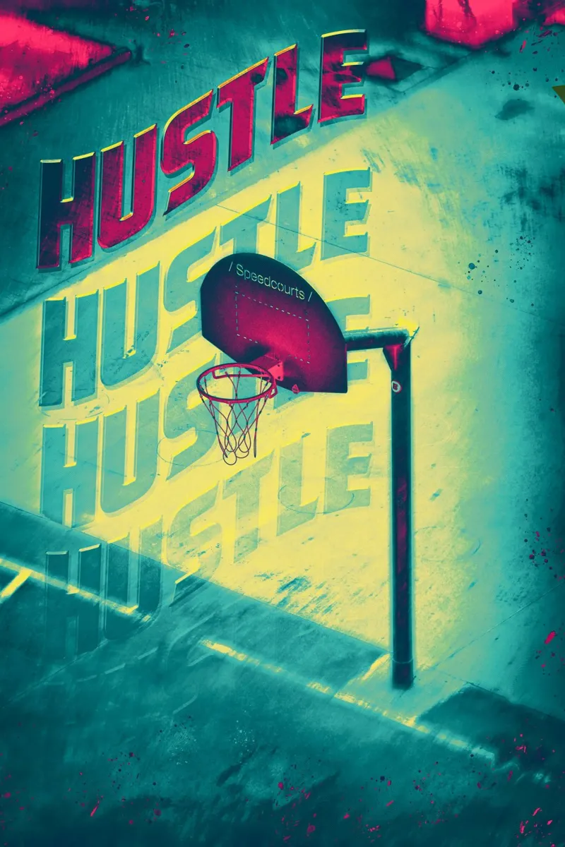 Hustle - Basketball Leinwand mit Schattenfugenrahmen von athlete.art