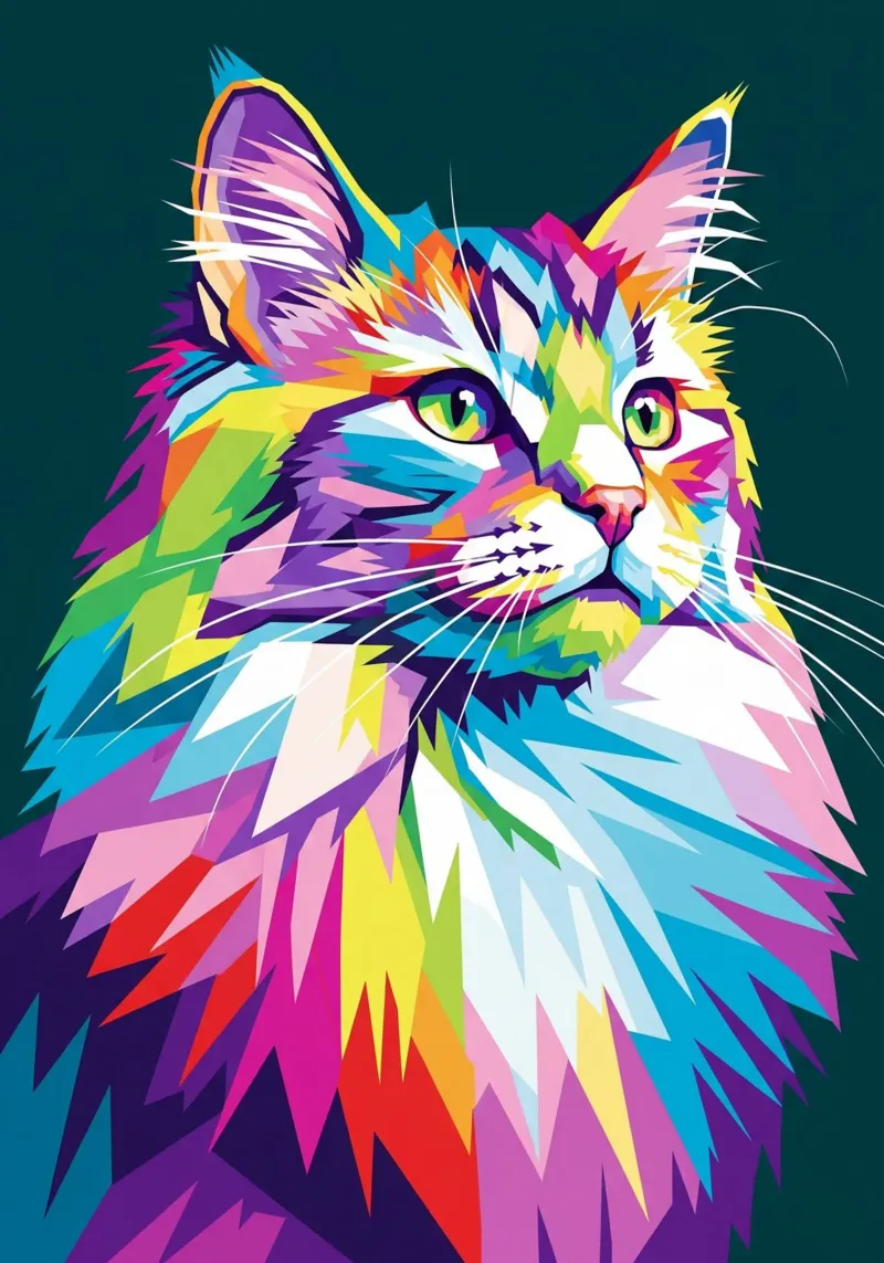 Gatto colorato (3) plexiglass da Wild Life studio