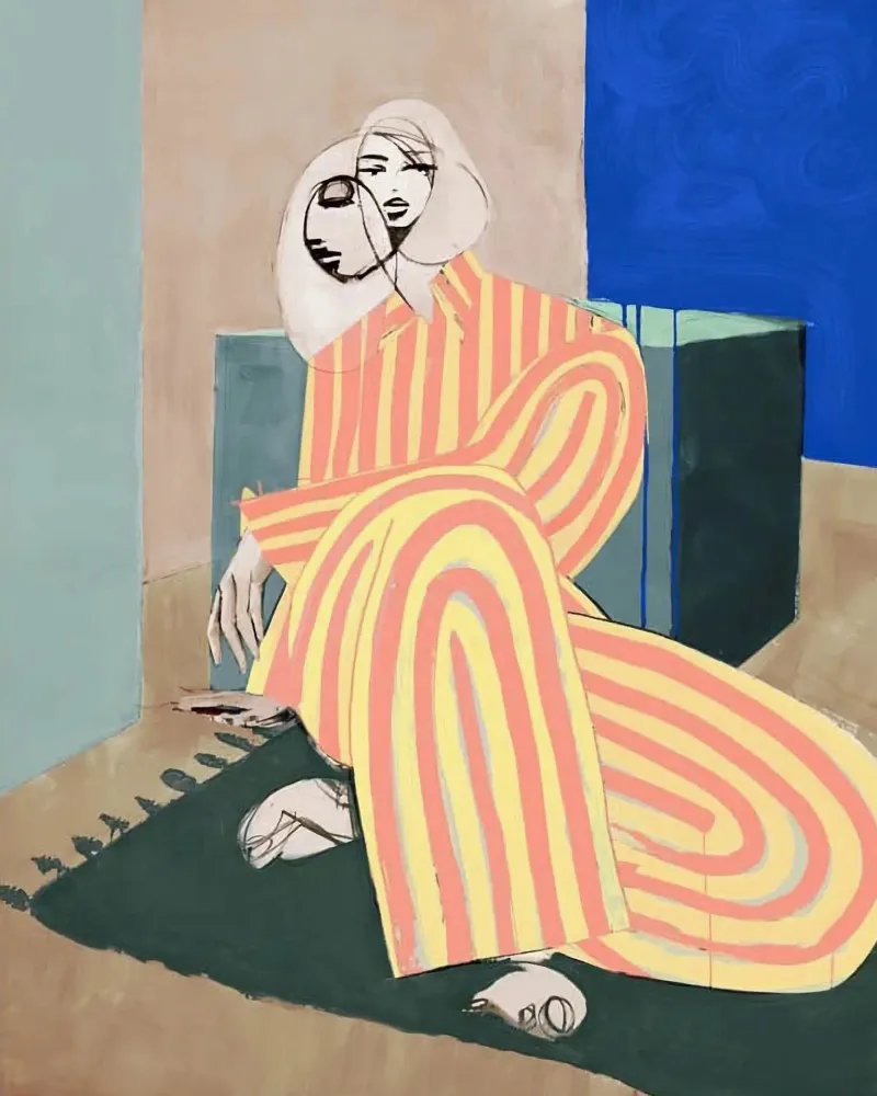 caratteristiche minimaliste della donna poster con telaio in alluminio da Karl Martin