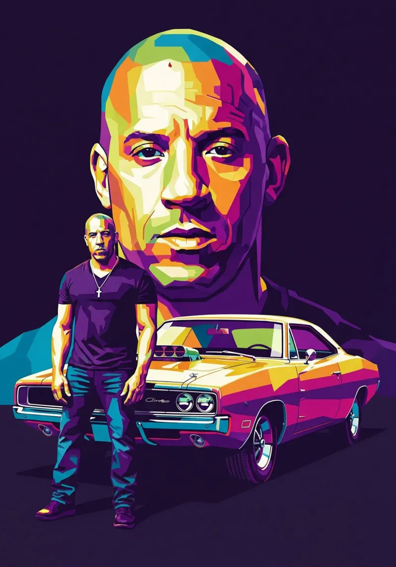 Vin Diesel - Dominic Toretto (1) Poster von Hantamrata