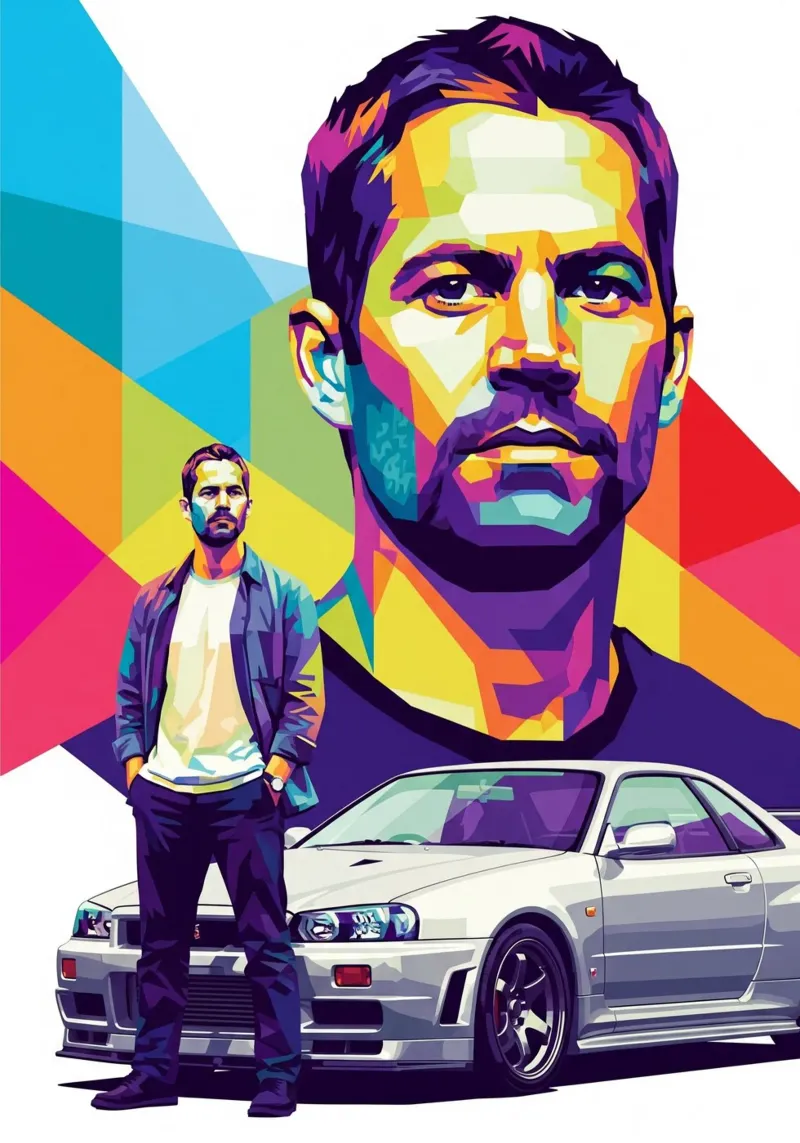 Paul Walker kunst (2) canvas met Baklijst van Hantamrata