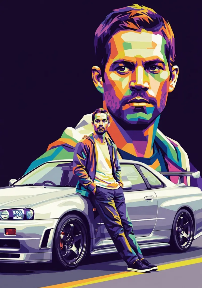 Paul Walker arte (4) poster con telaio in legno da Hantamrata