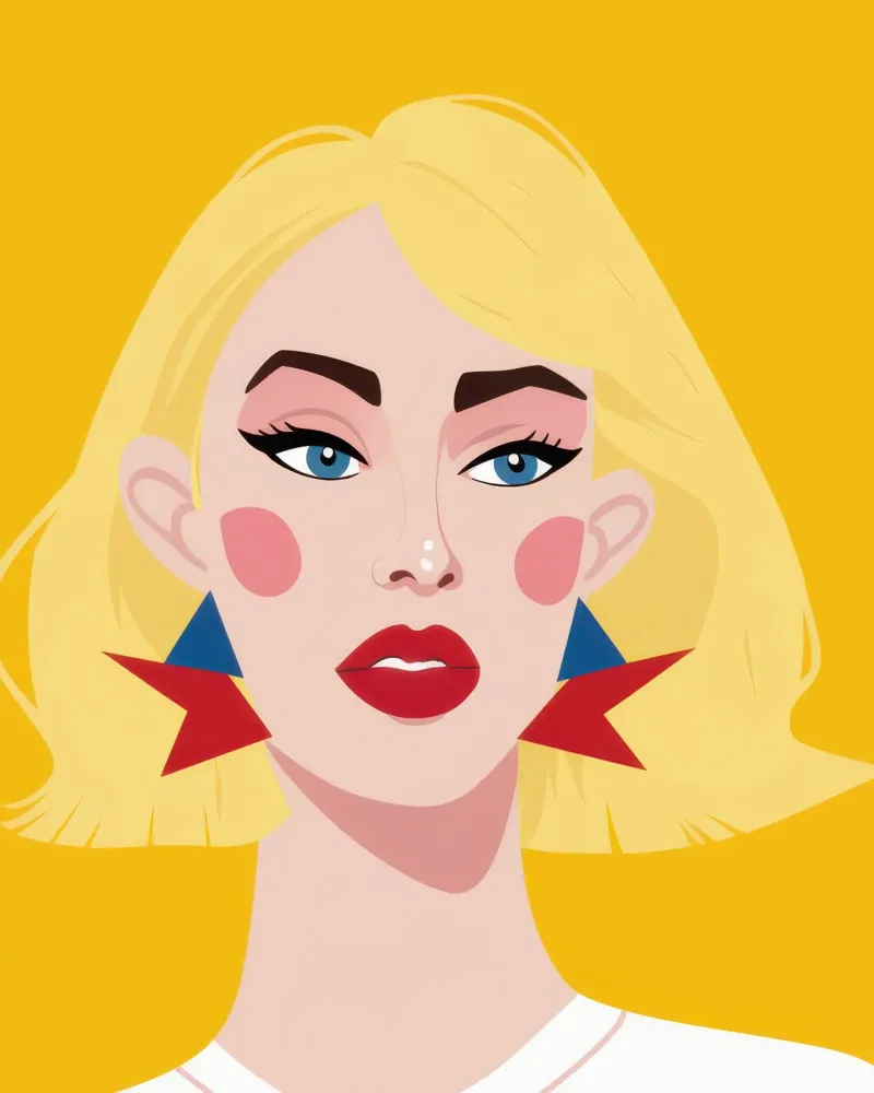 Stella bionda Pop poster con telaio in plastica da Gaia Viesta