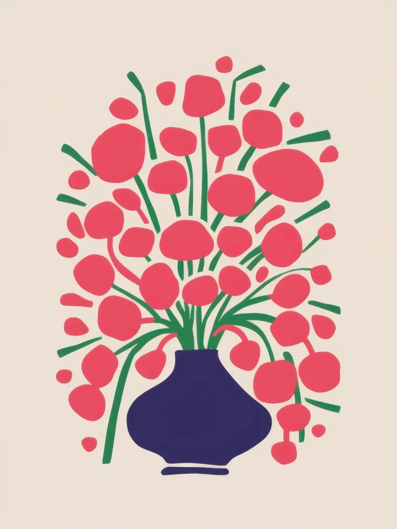 Bouquet floreale Fauvist poster da Luna Aura