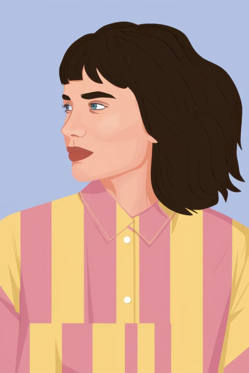 Camicia a righe poster con telaio in alluminio da Luna Aura