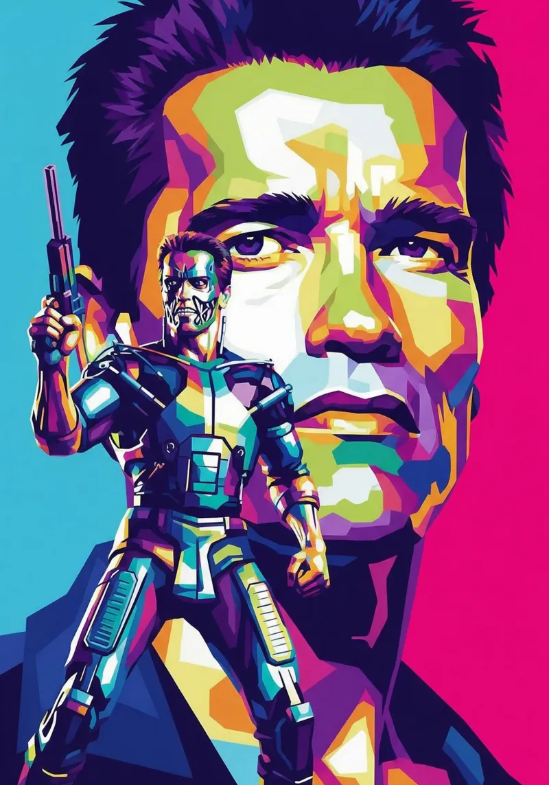 Terminator - Arnold Schwarzenegger (2) poster con telaio in alluminio da Hantamrata