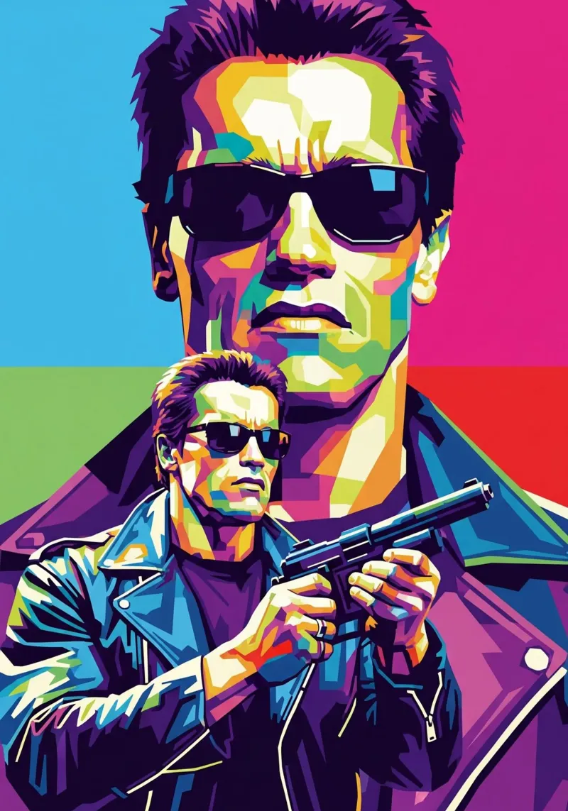 Terminator - Arnold Schwarzenegger (3) poster con telaio in alluminio da Hantamrata