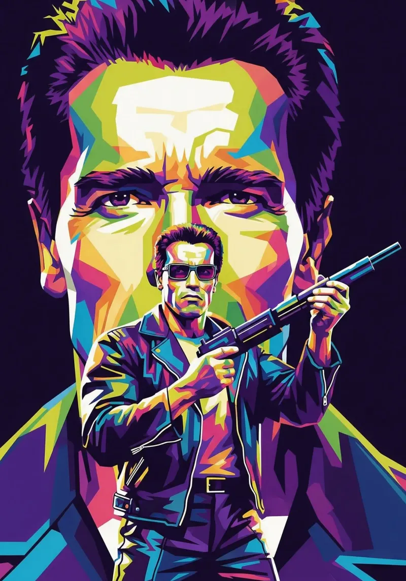 Terminator - Arnold Schwarzenegger (4) poster con telaio in alluminio da Hantamrata