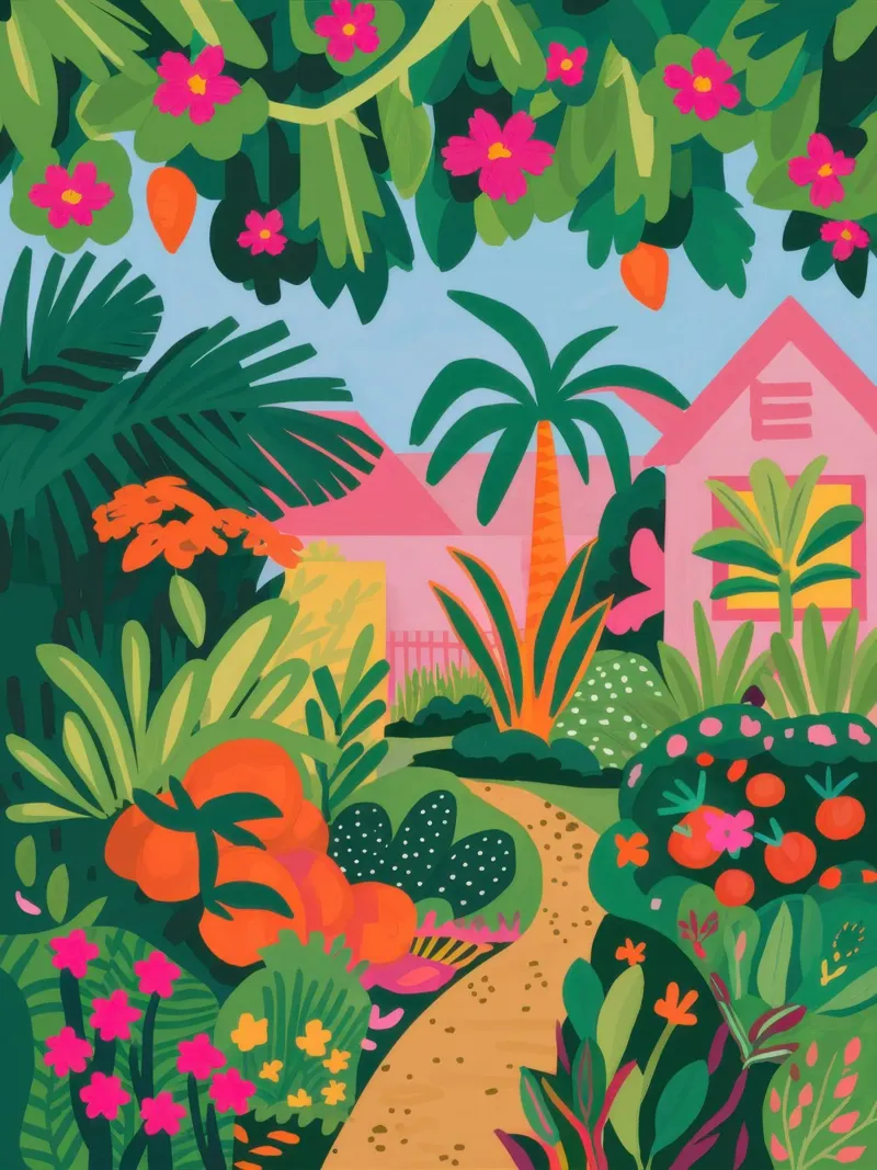 Jungle Flamingo Path canvas by Mark Solaria