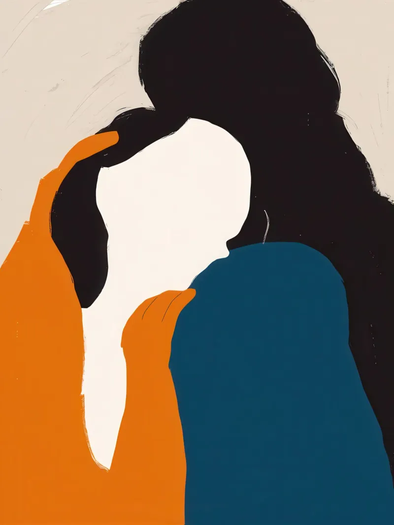 Abstrakte liebevolle Umarmung Poster von Irish Strokes