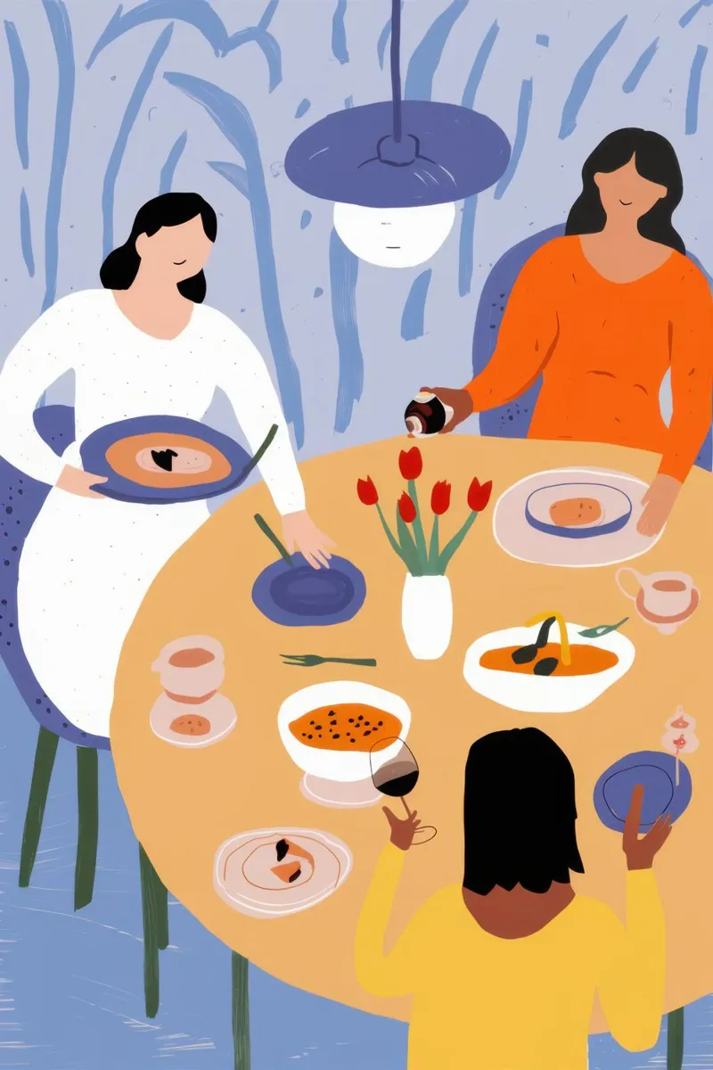 Gemeinsames Abendessen Zweisamkeit Poster von Gaia Viesta