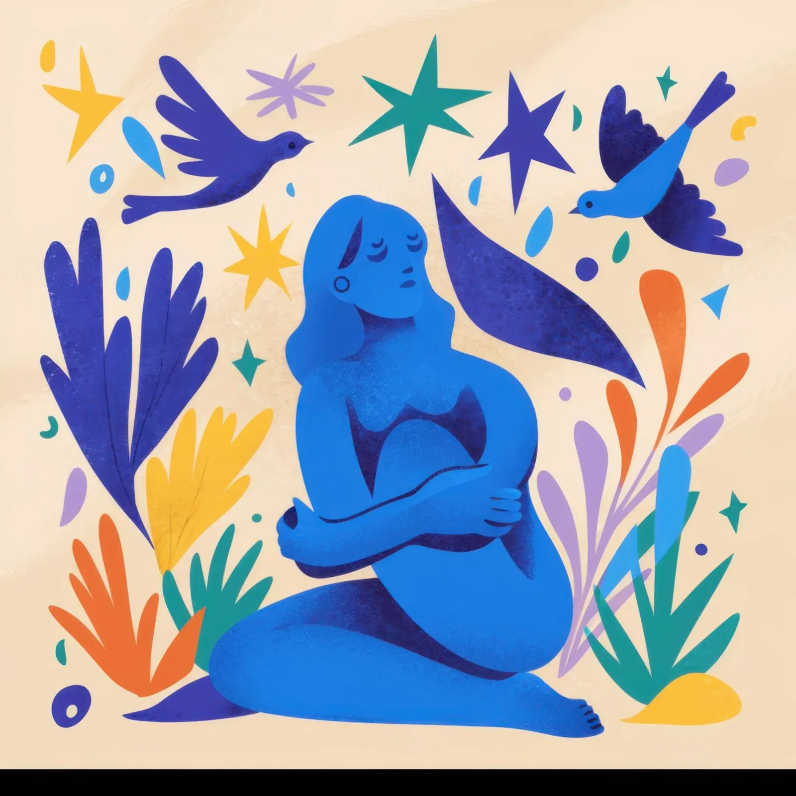 Azure Goddess Flight canvas with Floater frame by Trace Brush