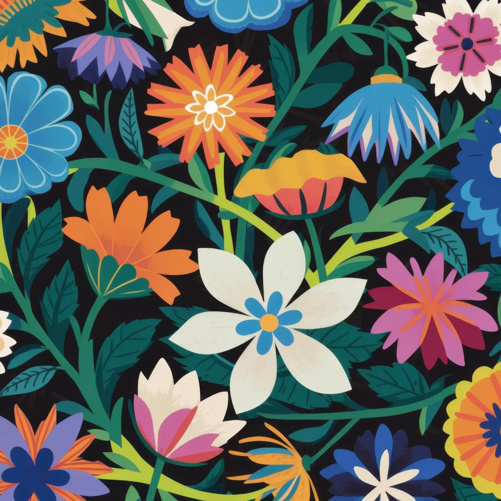 Twilight Garden Pattern canvas met Baklijst van Luna Aura