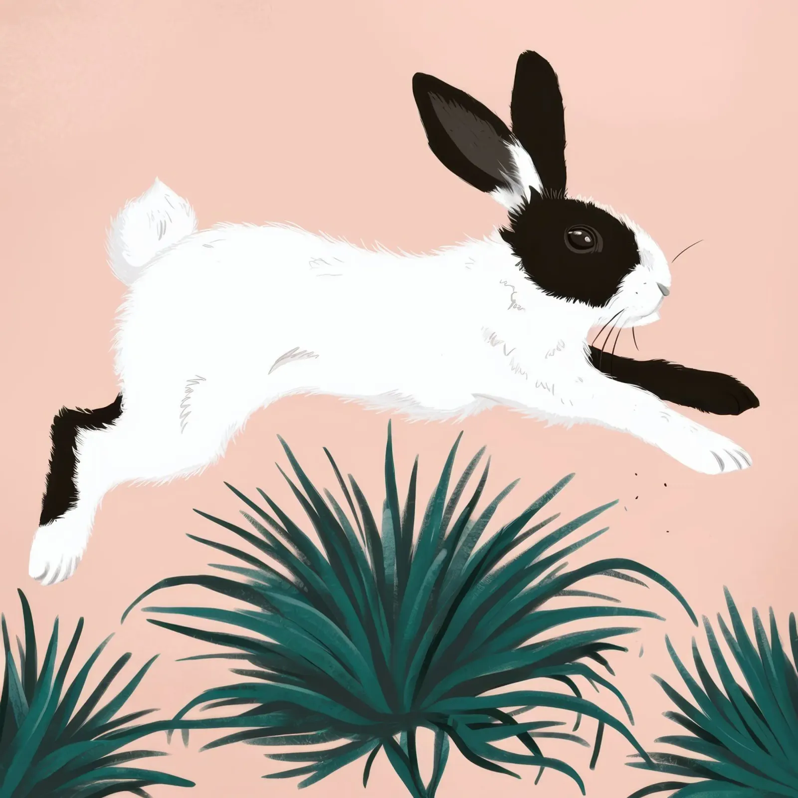 The Leaping Rabbit canvas with Floater frame by Trace Brush