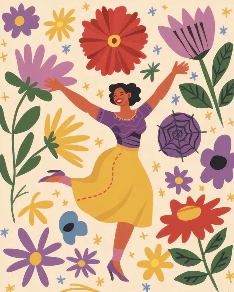 Gioiosa ballerina di fiori poster da Irish Strokes