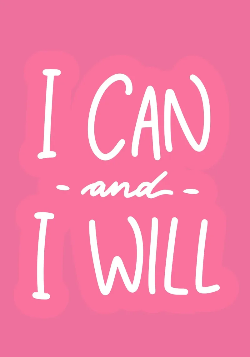 Citation de motivation imprimée en typographie rose et blanche audacieuse poster avec cadre en aluminium de Ink &Echo
