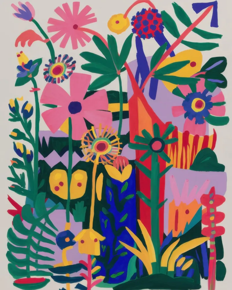 Fusione floreale del viso poster da Selene Shade