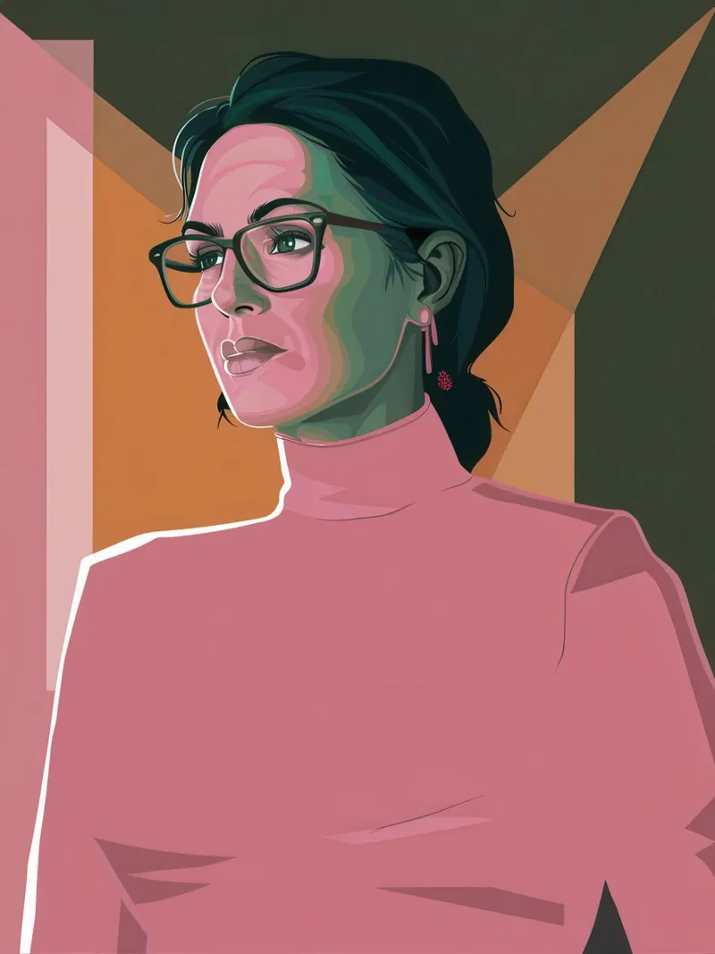 Vrouw in Roze Licht canvas met Baklijst van Mark Solaria