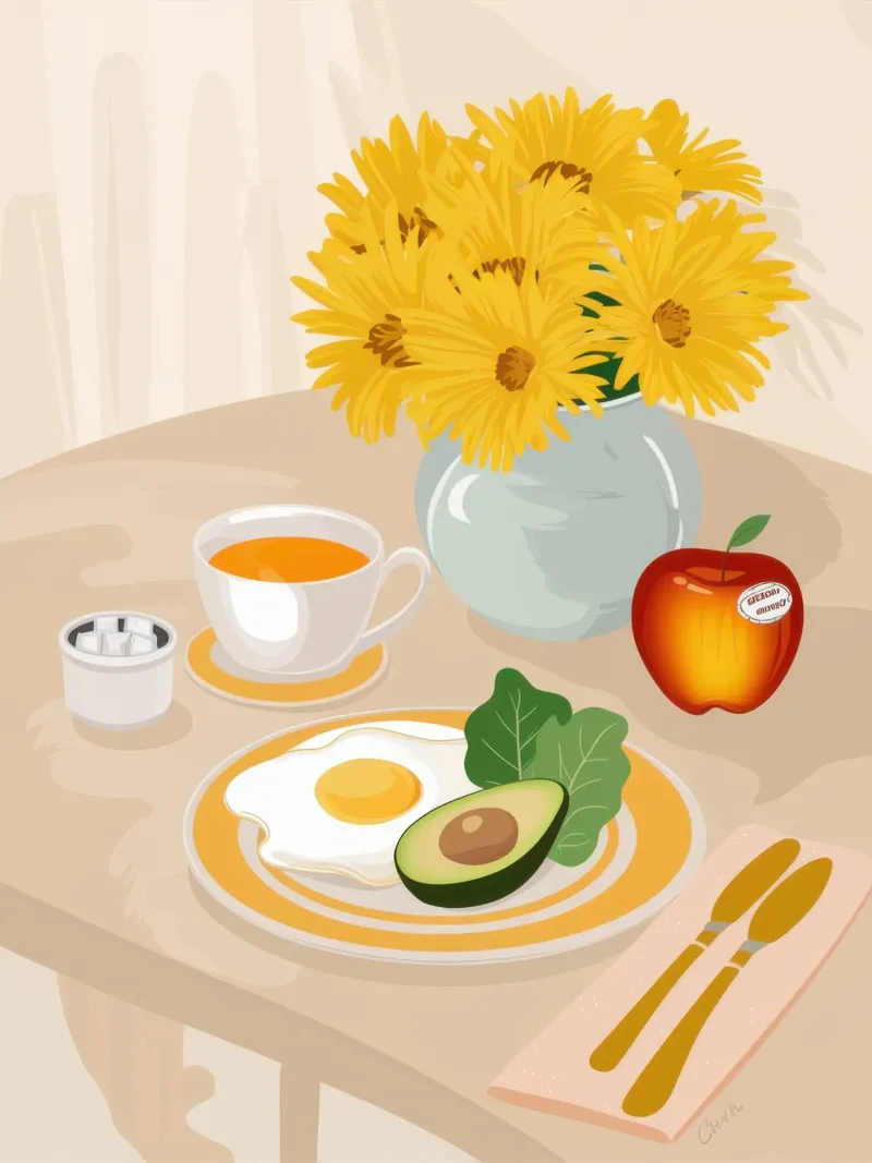 Sonniges Avocado-Frühstück Leinwand mit Schattenfugenrahmen von Irish Strokes
