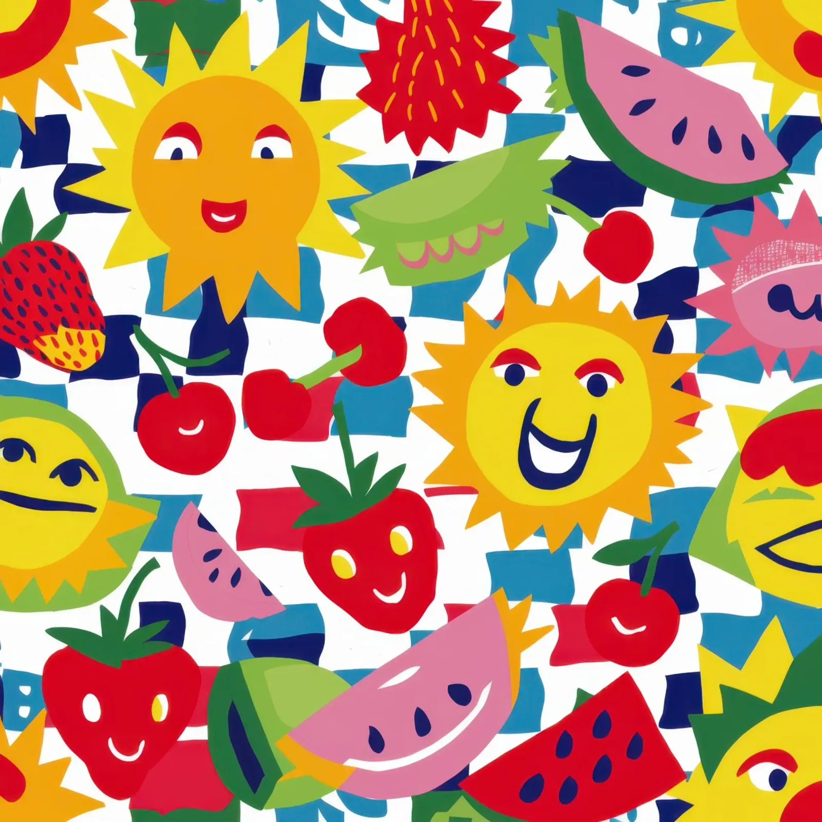 Felice festa della frutta tela con Cornice a cassetta da Gaia Viesta