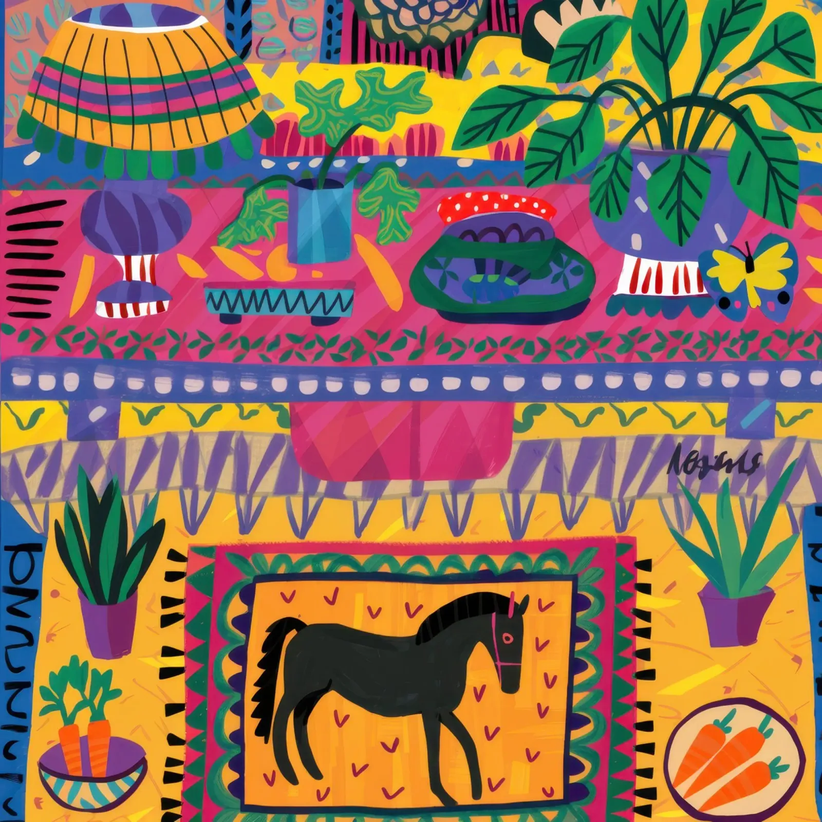 Mythisches Pferd Wandteppich Poster von Trace Brush