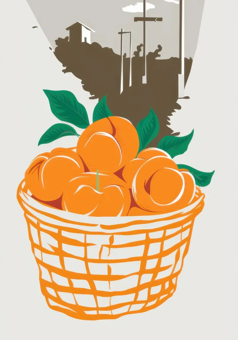 Bountiful Basket of Oranges canvas with Floater frame by Luna Aura