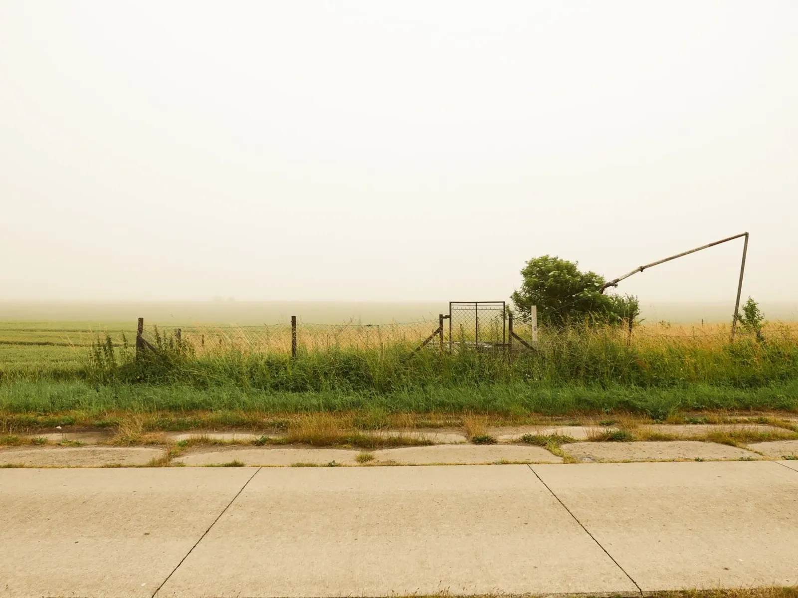 Mist in het landschap canvas met Baklijst van Janine Sommer Fotografie