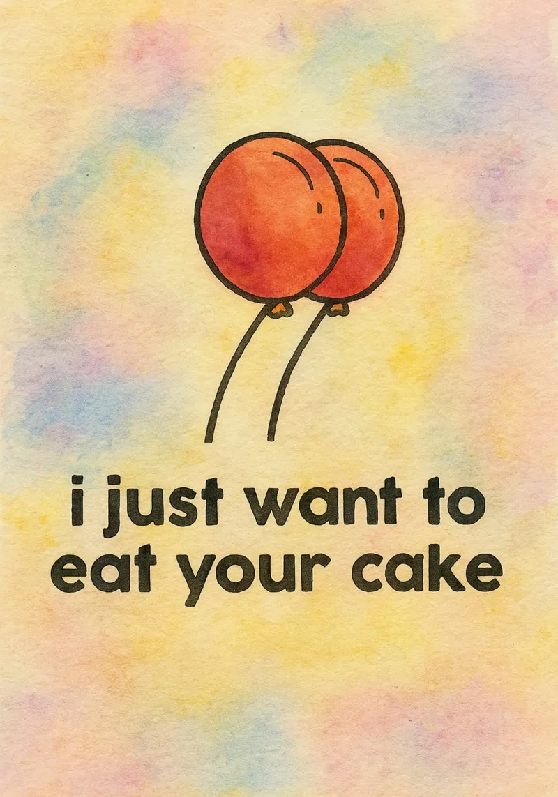 i just want toeat your cake drawing illustration canvas with Floater frame by citralake