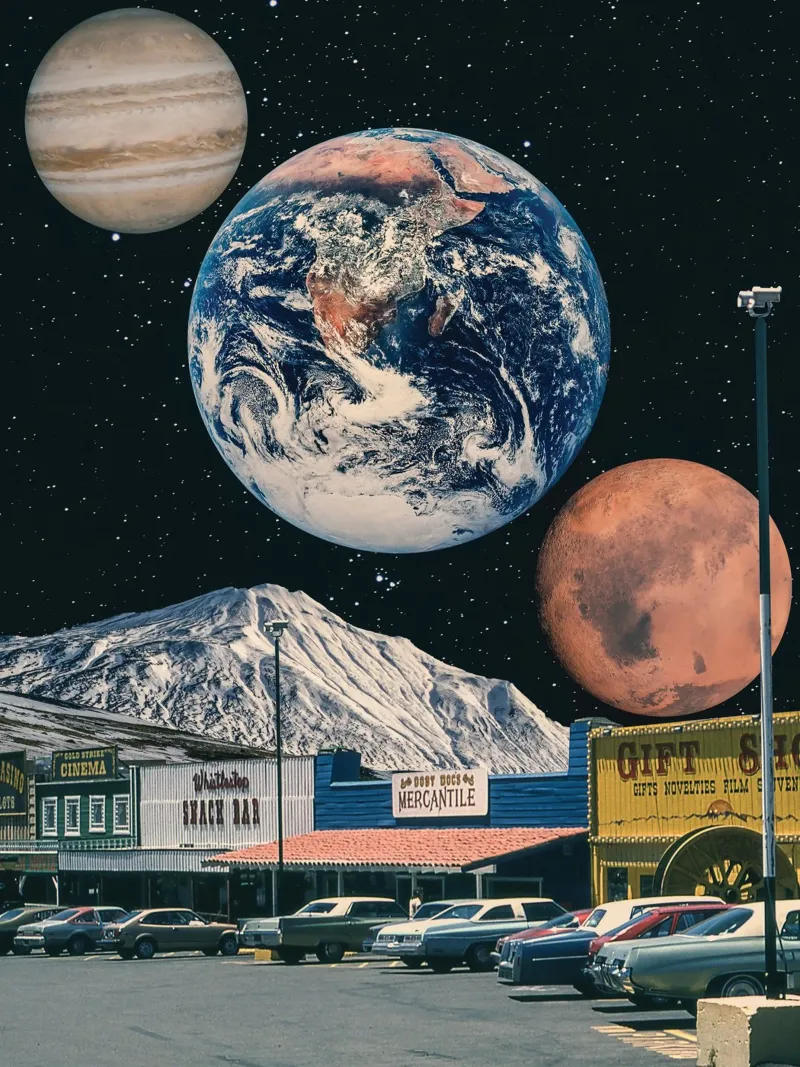 Collage di auto americane retrò poster da Dapidoka