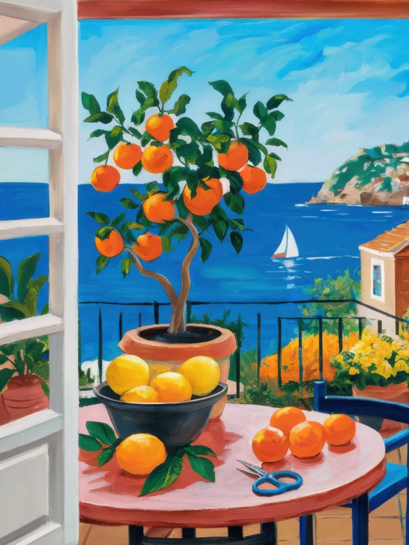 Vue sur le balcon en bord de mer hahnemühle de Gaia Viesta