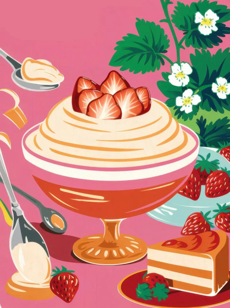 Sogno di gelato alla fragola tela con Cornice a cassetta da Gaia Viesta
