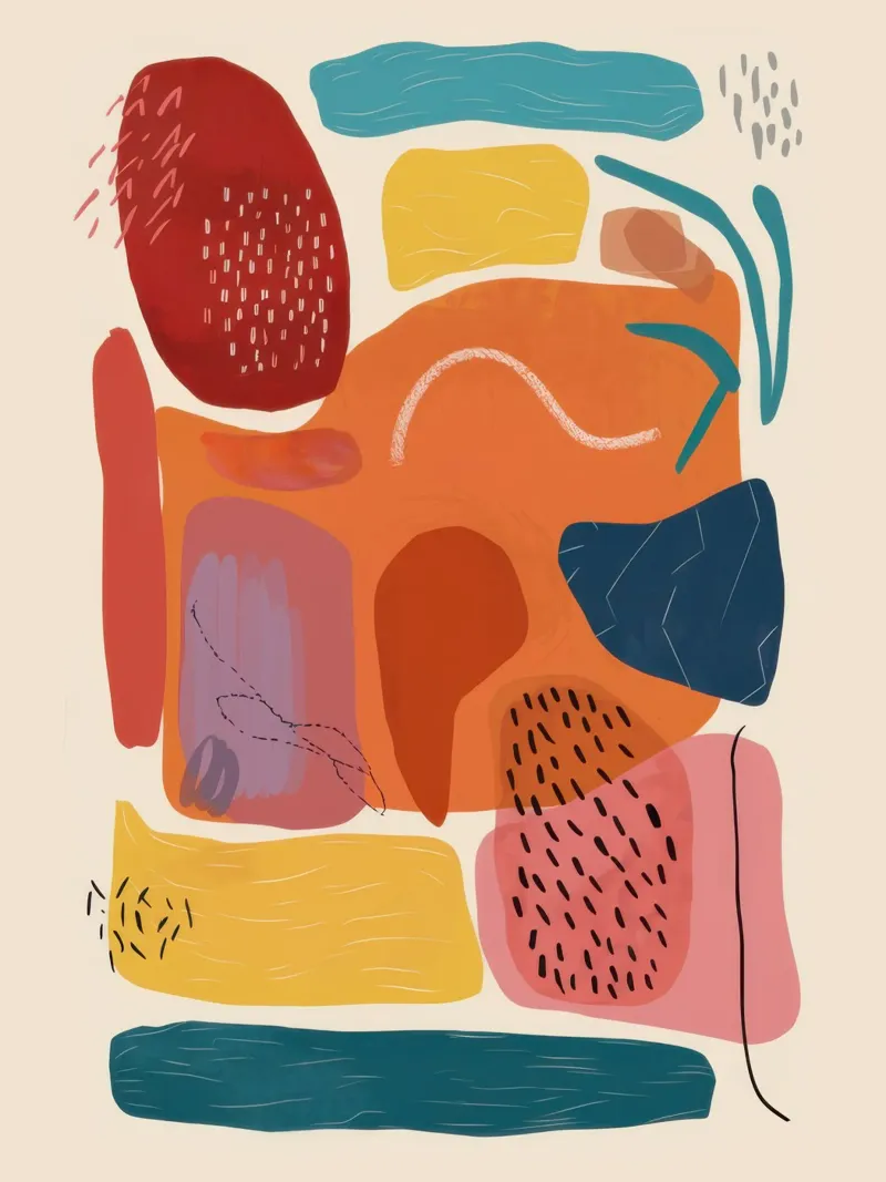 Mosaico a forma di terra poster con telaio in legno da Selene Shade