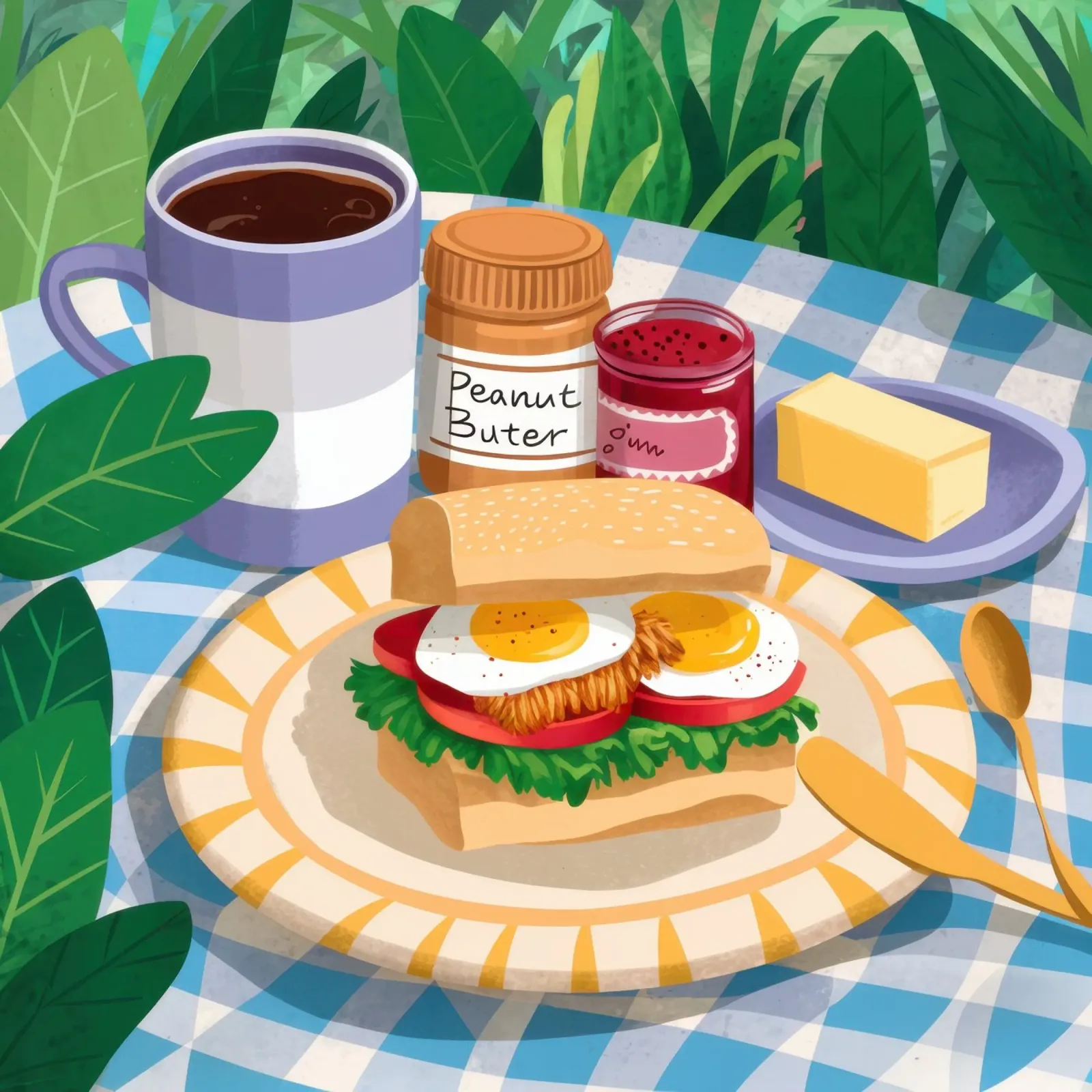 Crema per panini da picnic tela con Cornice a cassetta da Irish Strokes