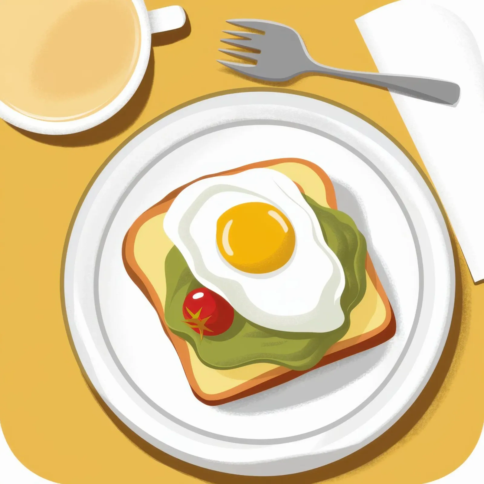 Toast all'uovo con avocado pellicola backlit da Mark Solaria