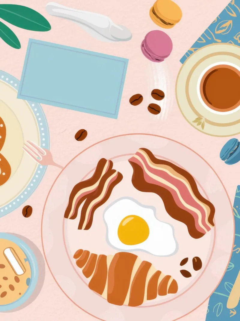 Breakfast Table Flatlay canvas with Floater frame by Gaia Viesta