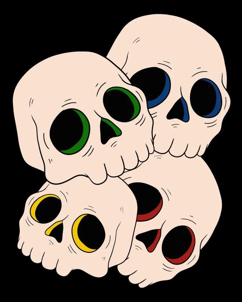 Pop skulls pellicola backlit da TijanaArtStudio88
