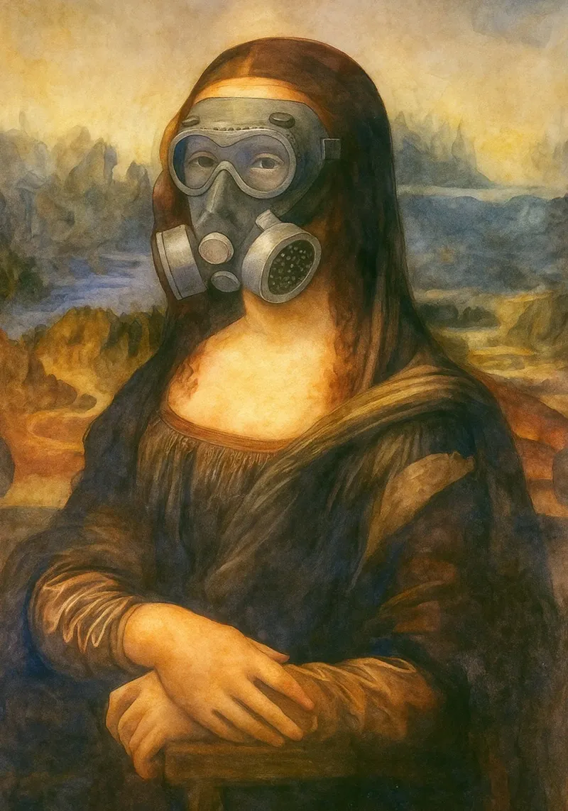 gemaskerde vrouwen grappige badkamer tekening illustratie canvas met Baklijst van citralake