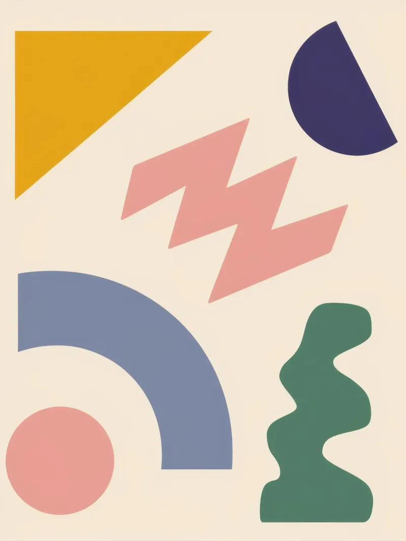 Gioco geometrico a tinte pastello tela con Cornice a cassetta da Irish Strokes