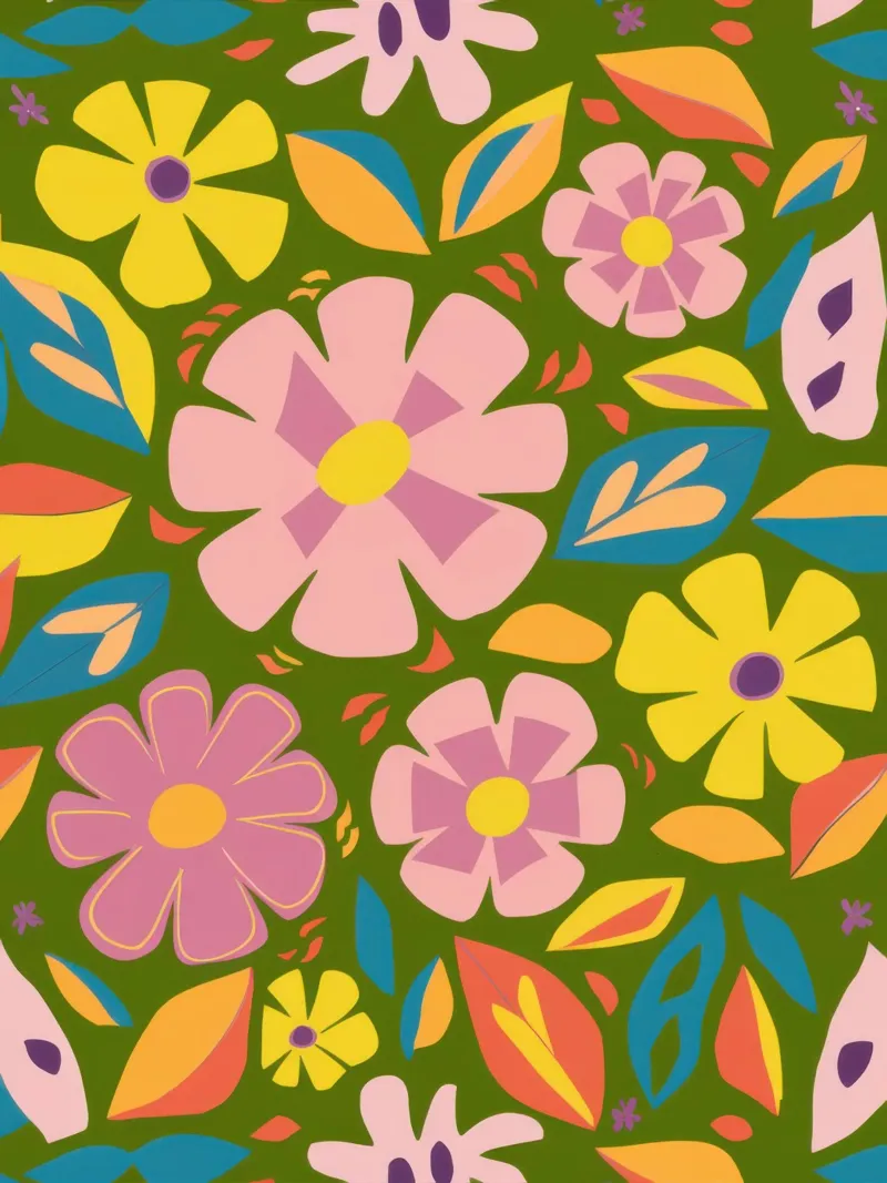 Soft Blooms Pattern canvas by Trace Brush