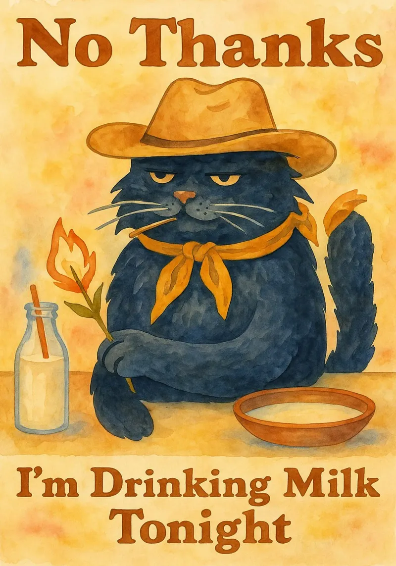 No grazie, oggi bevo latte e disegno poster con telaio in alluminio da citralake