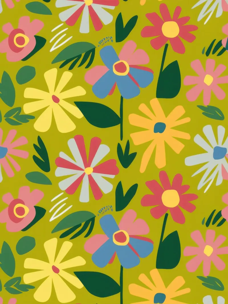 Fiori di Prato Gioioso poster con telaio in legno da Gaia Viesta