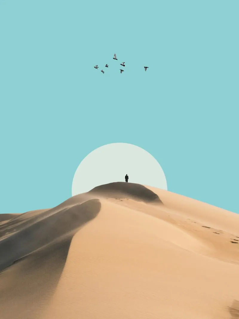 Poster minimalista Dune del deserto pellicola backlit da Dapidoka