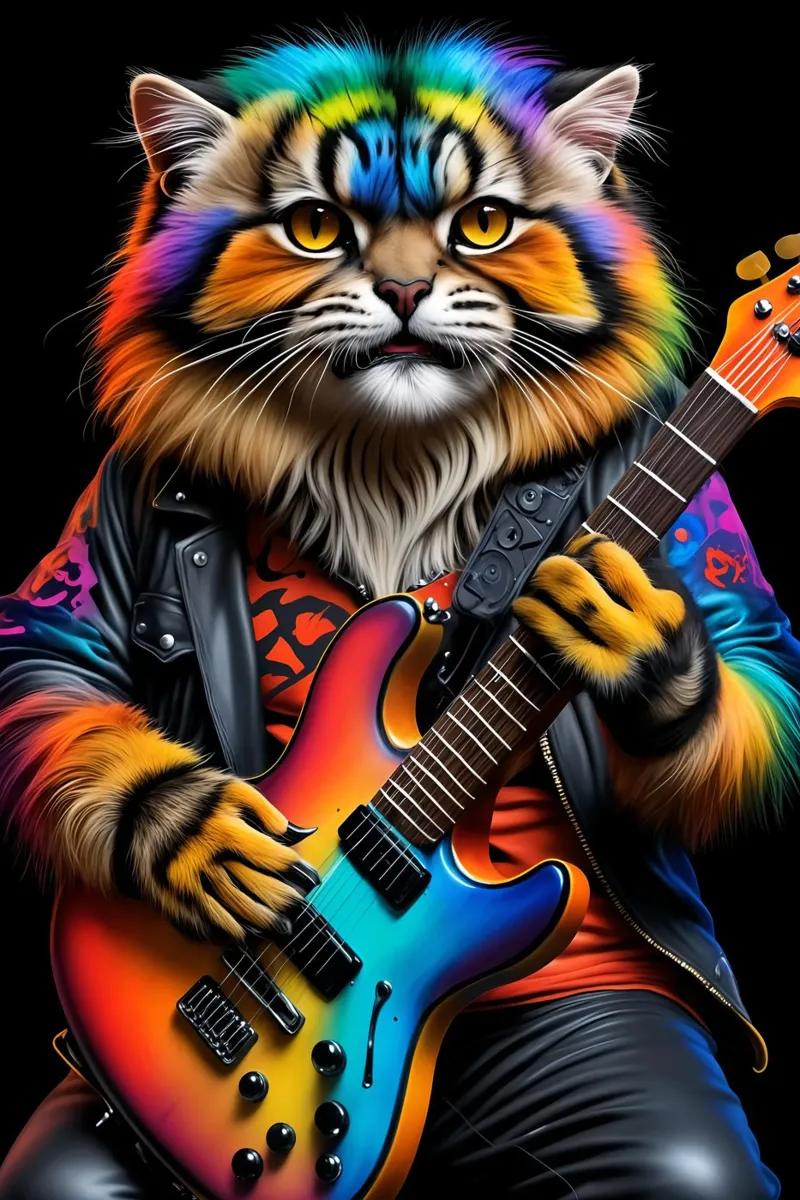 Manul-Rocker-Musik Leinwand mit Schattenfugenrahmen von MakArena