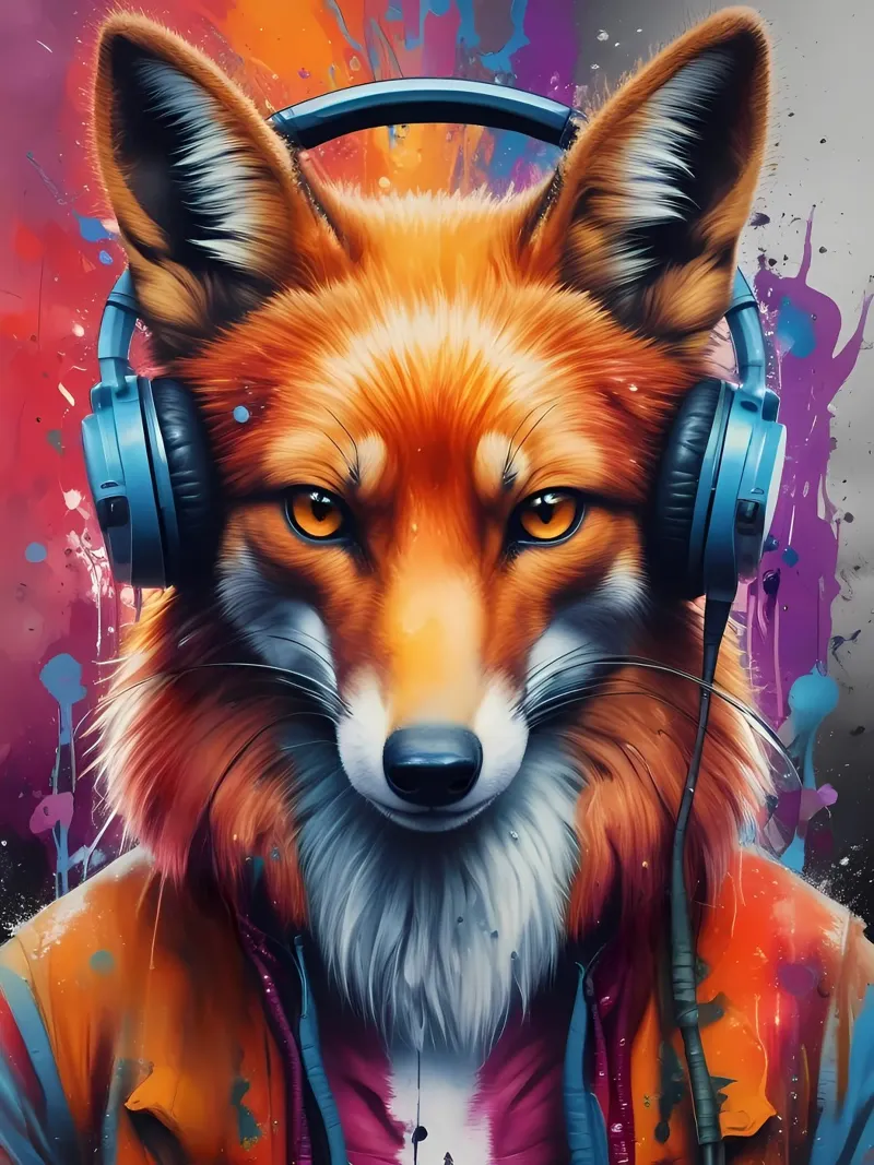 Foxy dj kunst canvas met Baklijst van MakArena