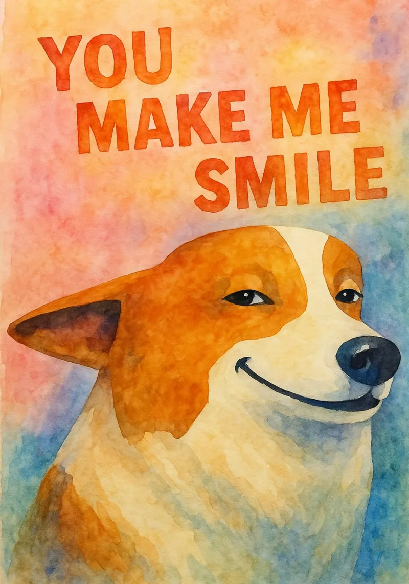 Sie machen mich lächeln Hund Zeichnung Illustration Poster von citralake