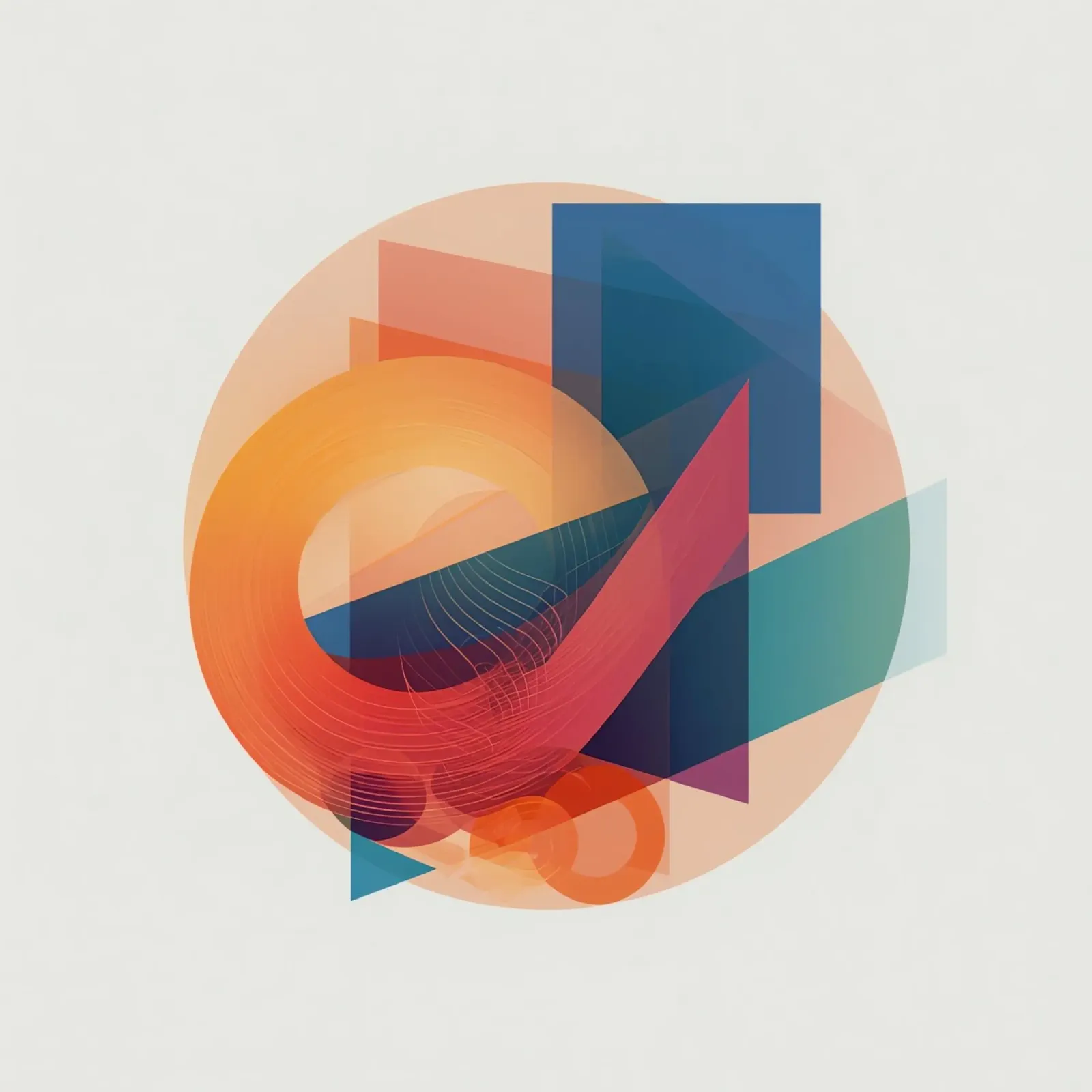 Composizione geometrica astratta con cerchi, quadrati e triangoli poster con telaio in plastica da DesignDoodle
